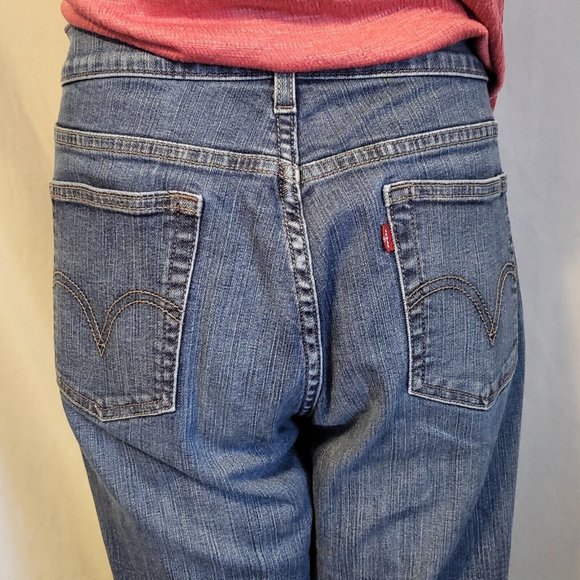 Women's Levi's Blue 515 High Rise Bootcut Jeans Size 14 Medium - Picture 5 of 5